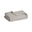 Madison Park Freshspun Basketweave Cotton Blanket in Grey