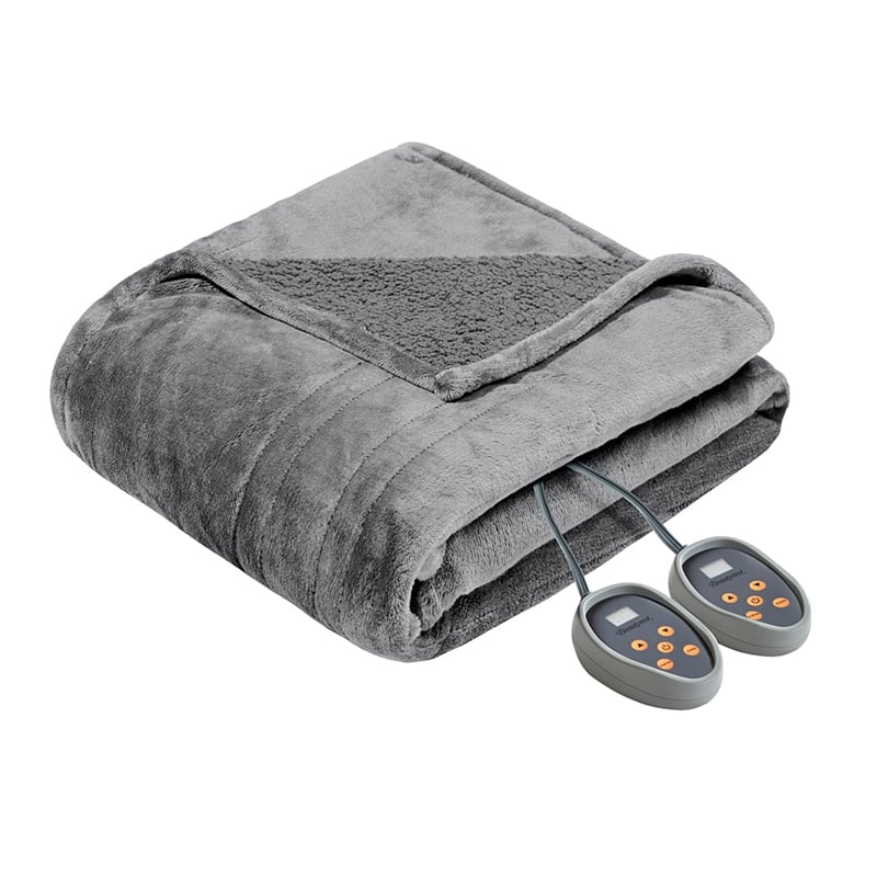 Beautyrest Heated Microlight to Berber Blanket in Grey