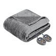 Beautyrest Heated Microlight to Berber Blanket in Grey