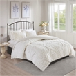 Madison Park Viola 3 Piece Tufted Cotton Chenille Damask Duvet Cover Set