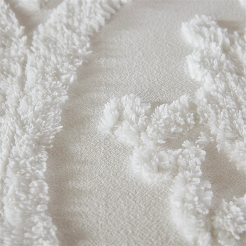 Madison Park Viola 3 Piece Tufted Cotton Chenille Damask Duvet Cover Set