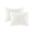 Madison Park Viola 3 Piece Tufted Cotton Chenille Damask Duvet Cover Set