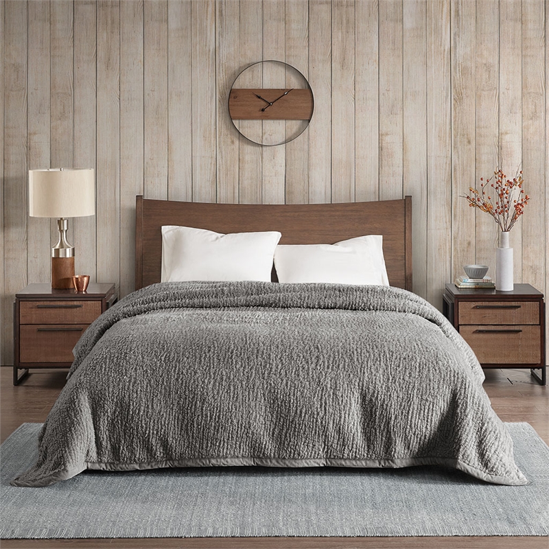 Woolrich Burlington Berber Blanket in Grey