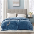 Beautyrest Heated Plush Blanket in Sapphire Blue