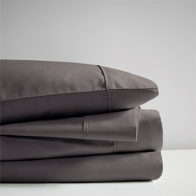 Beautyrest 600 Thread Count Cooling Cotton Blend 4 PC Sheet Set in Charcoal