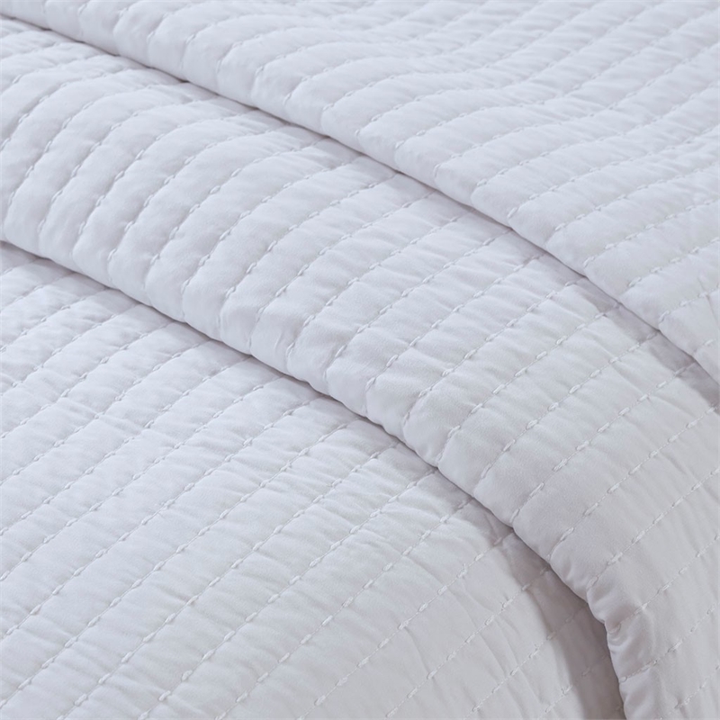 Madison Park Keaton 3 Piece Quilt Set in White