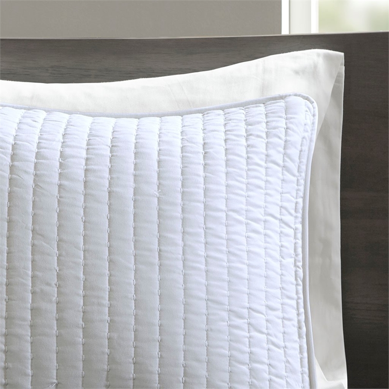 Madison Park Keaton 3 Piece Quilt Set in White