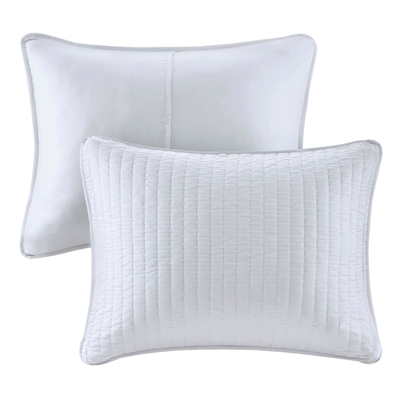 Madison Park Keaton 3 Piece Quilt Set in White