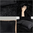 Intelligent Design Malea Shaggy Long Fur Comforter Mini Set in Black