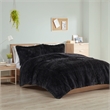 Intelligent Design Malea Shaggy Long Fur Comforter Mini Set in Black