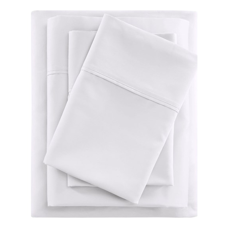 Beautyrest 600 Thread Count Cooling Cotton Blend 4 PC Sheet Set in White