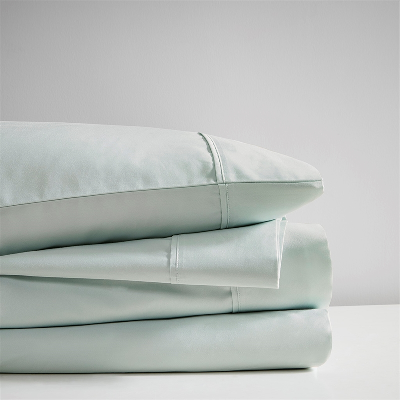 Beautyrest 600 Thread Count Cooling Cotton Blend 4 PC Sheet Set in Seafoam