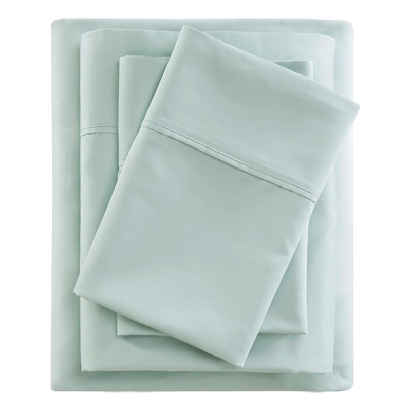 Beautyrest 600 Thread Count Cooling Cotton Blend 4 PC Sheet Set in Seafoam