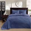 Madison Park Quebec Reversible Bedspread Set in Navy