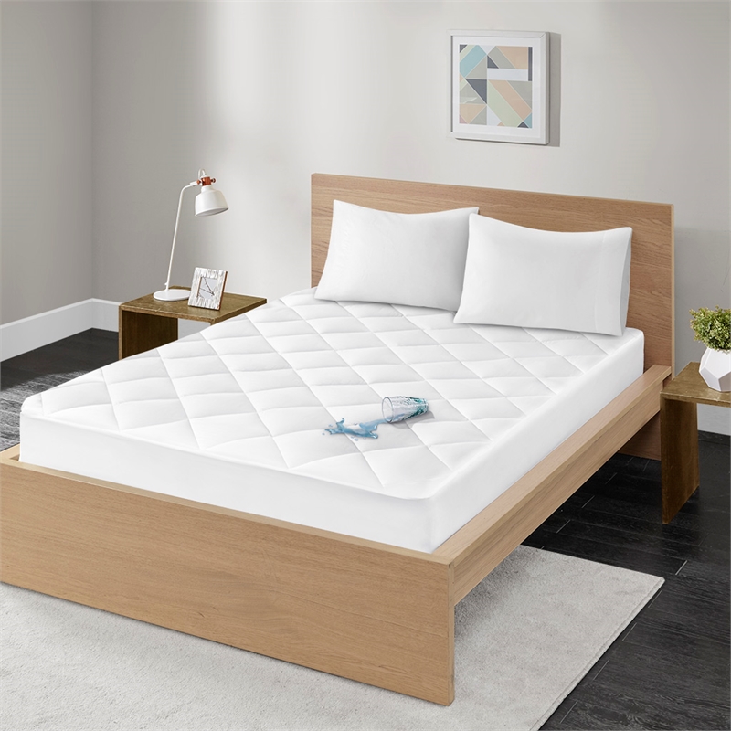 Madison Park Quiet Nights 300 Thread Count Cotton Sateen Waterproof Mattress Pad