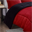 Woolrich Alton Plush to Sherpa Down Alternative Comforter Set in Red and Black