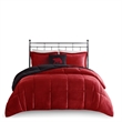 Woolrich Alton Plush to Sherpa Down Alternative Comforter Set in Red and Black