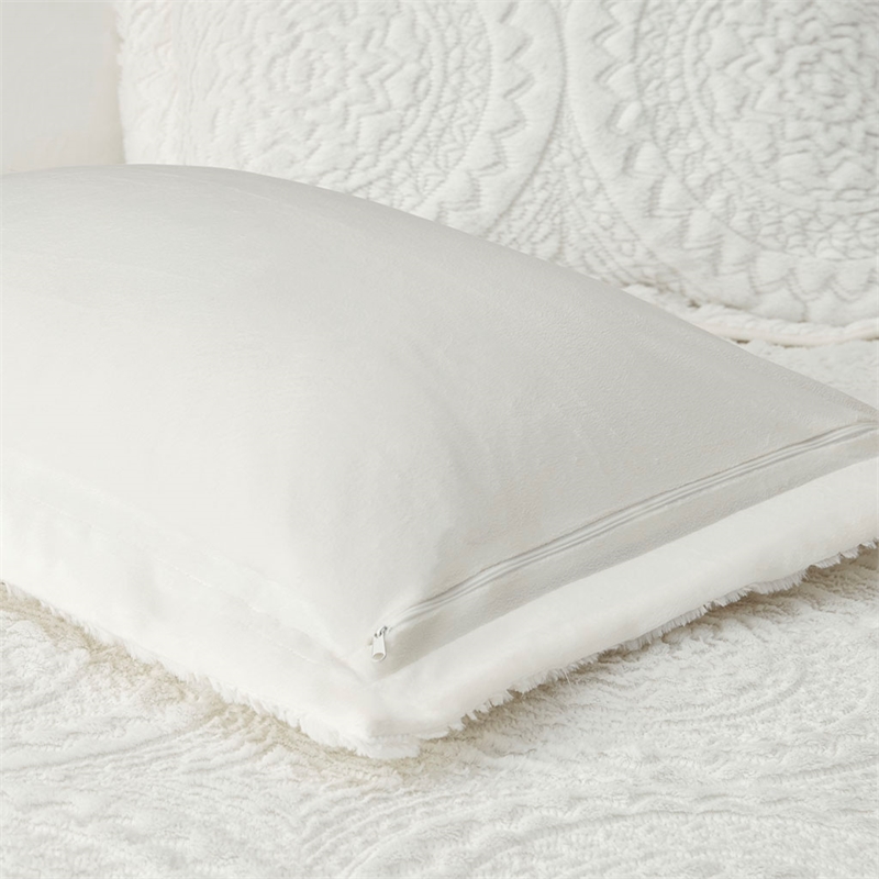 Madison Park Arya Embroidered Medallion Faux Fur Ultra Plush Duvet Cover Set