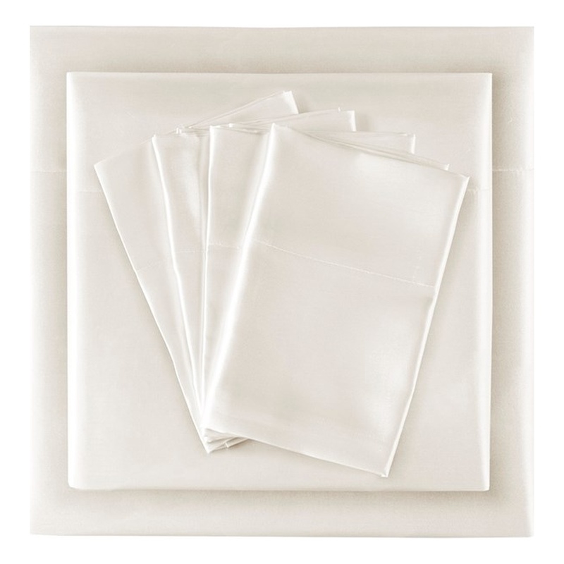 Madison Park Essentials Satin Luxury 6 PC Sheet Set in Ivory