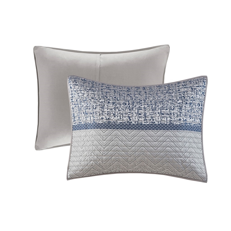 Madison Park Rhapsody 6 Piece Reversible Jacquard Quilt Set with Throw Pillows