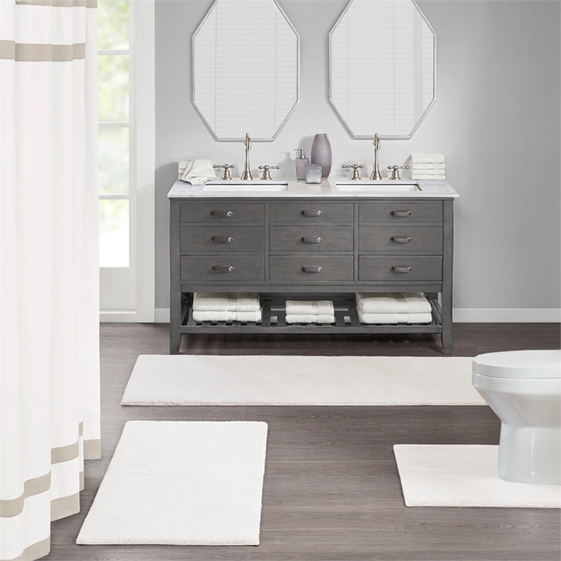 Madison Park Signature Marshmallow Bath Rug in Ivory