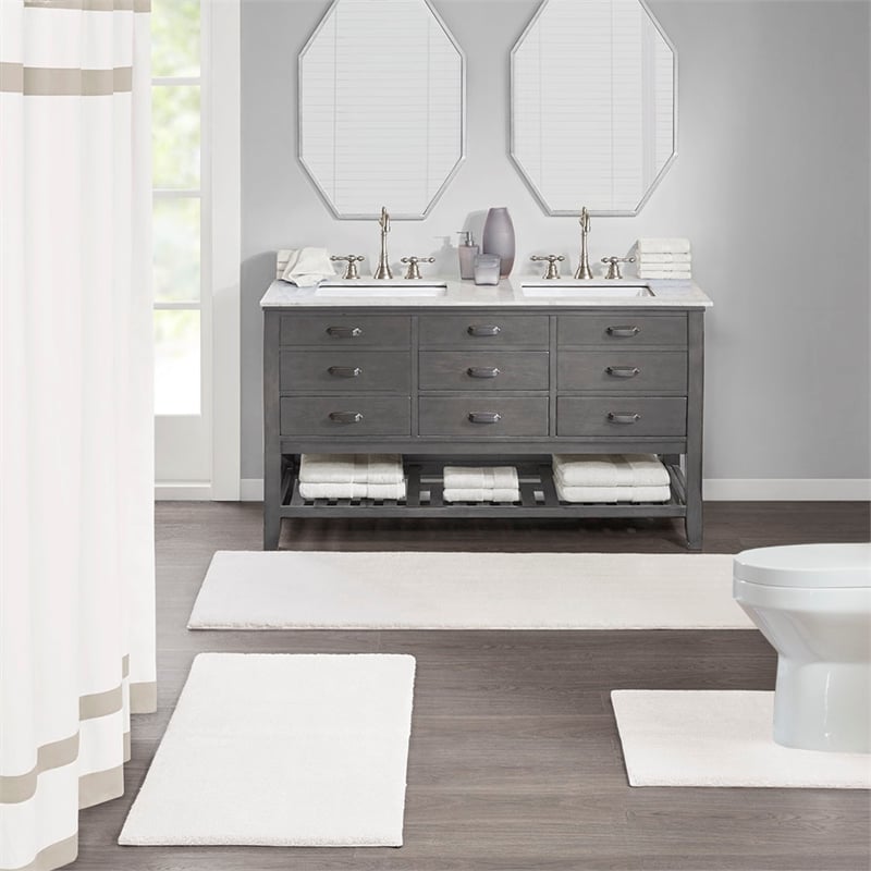 Madison Park Signature Marshmallow Bath Rug in Ivory