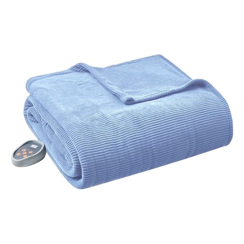 Beautyrest Electric Micro Fleece Heated Blanket in Blue