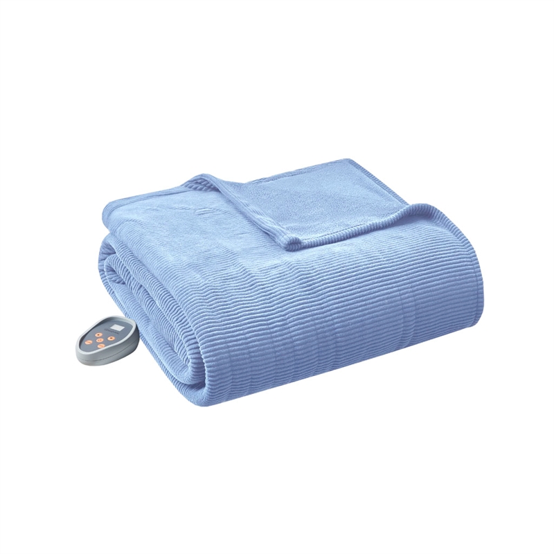 Beautyrest Electric Micro Fleece Heated Blanket in Blue