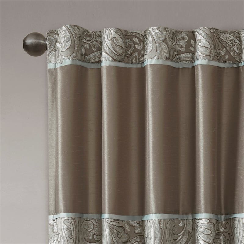 Madison Park Aubrey Jacquard Panel Pair in Blue and Brown