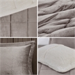 Woolrich Alton Plush to Sherpa Down Alternative Comforter Set in Grey and Ivory
