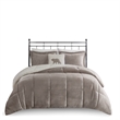 Woolrich Alton Plush to Sherpa Down Alternative Comforter Set in Grey and Ivory