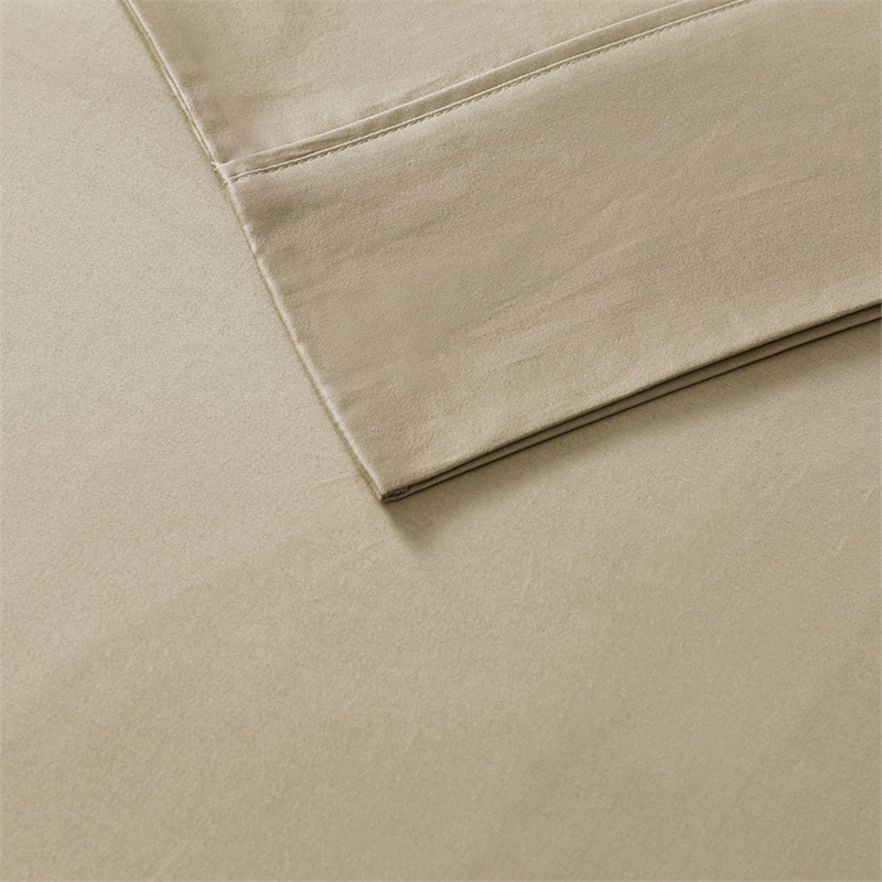 Madison Park 800 Thread Count Cotton Blend Sateen Sheet Set in Khaki