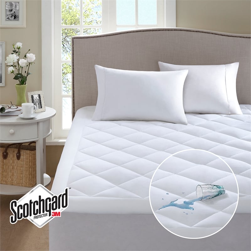 Sleep Philosophy Serenity Deep Pocket Waterproof Mattress Pad in White