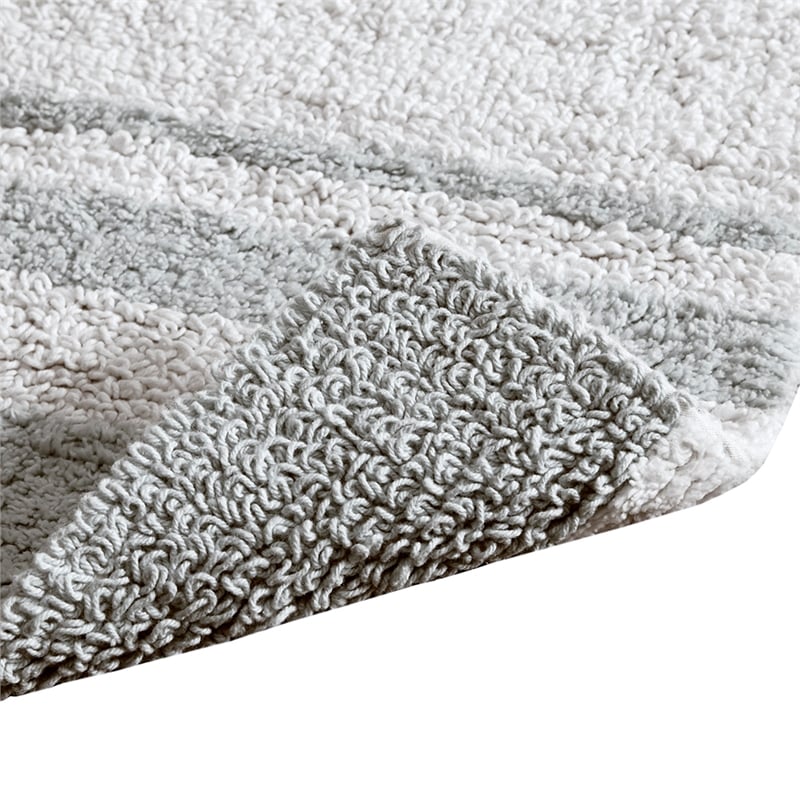 Madison Park Spa Cotton Reversible Bath Rug in Grey