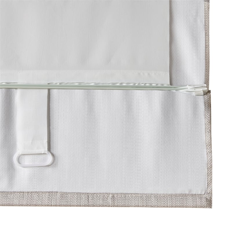 Madison Park Galen Basketweave Room Darkening Cordless Roman Shade in Taupe
