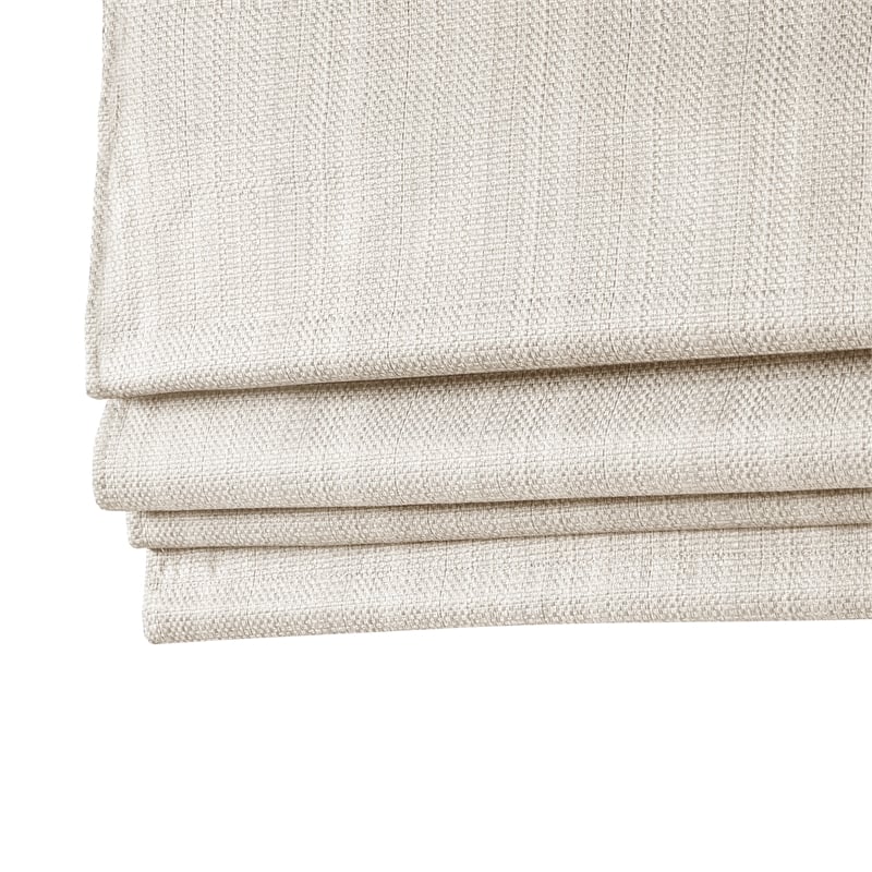 Madison Park Galen Basketweave Room Darkening Cordless Roman Shade in Ivory