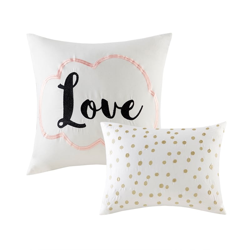 Intelligent Design Raina Metallic Printed Comforter Set in Blush and Gold