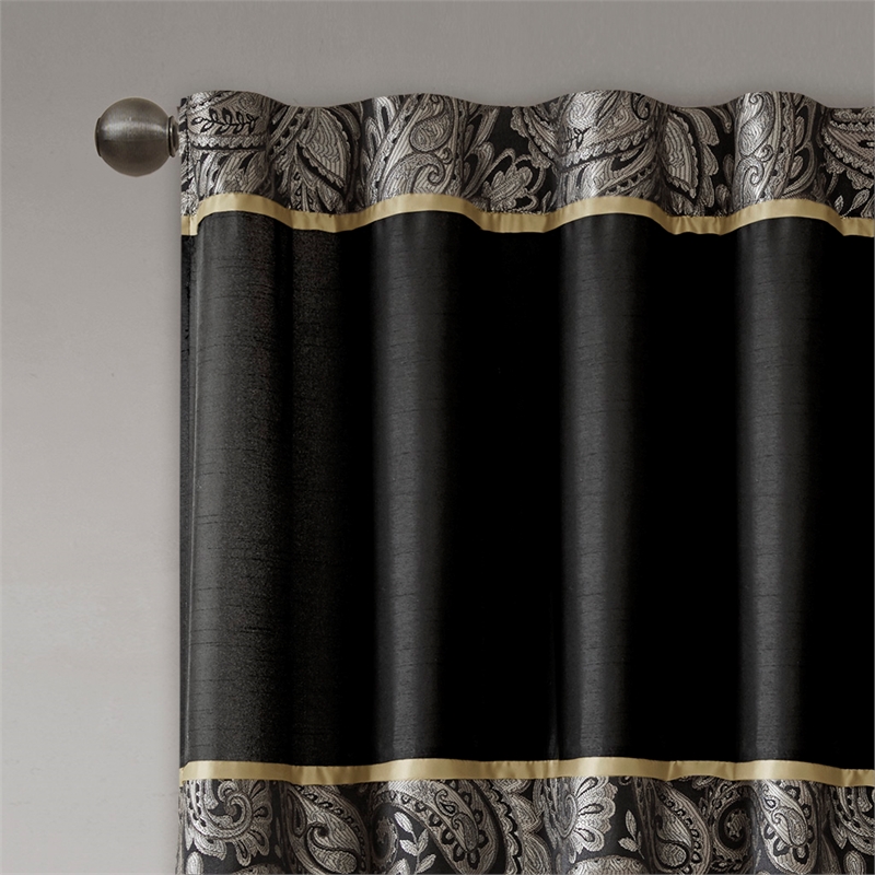 Madison Park Aubrey Jacquard Panel Pair in Black