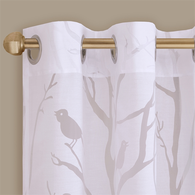 Madison Park Averil Grommet Top Sheer Bird on Branches Burnout Window Curtain