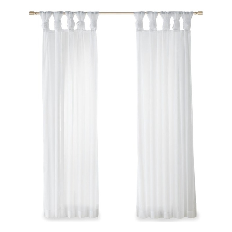 Madison Park Ceres Twist Tab Voile Sheer Window Pair in White