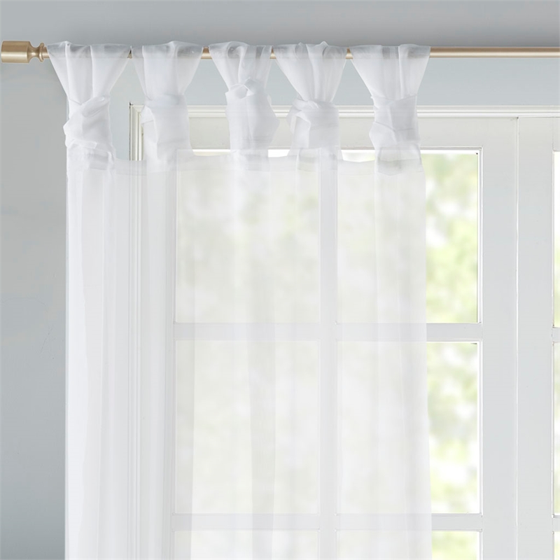 Madison Park Ceres Twist Tab Voile Sheer Window Pair in White