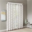 Madison Park Eden Fretwork Burnout Sheer Panel in White