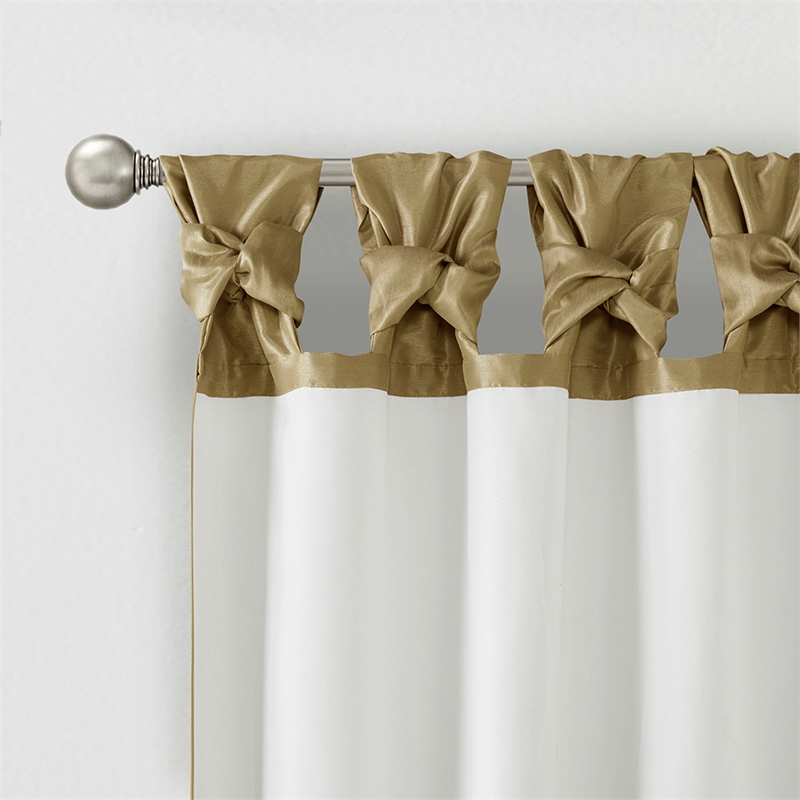 Madison Park Emilia Twist Tab Lined Window Curtain in Bronze