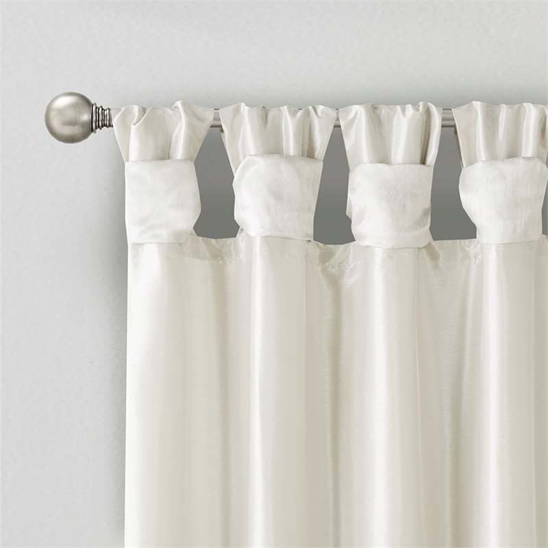 Madison Park Emilia Twist Tab Lined Window Curtain in White