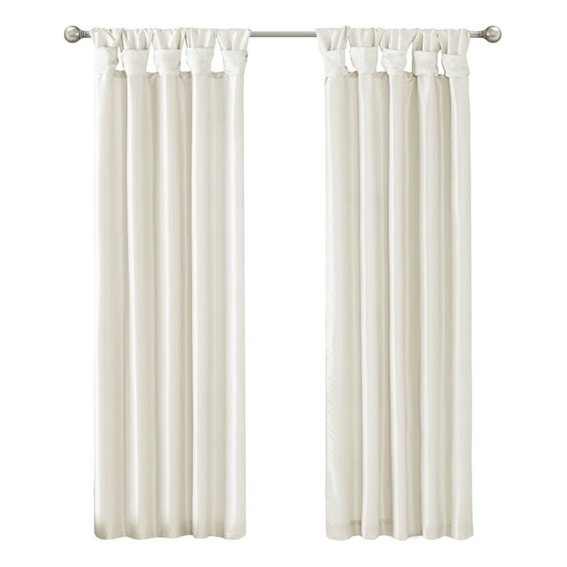 Madison Park Emilia Twist Tab Lined Window Curtain in White