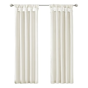 Madison Park Emilia Twist Tab Lined Window Curtain in White
