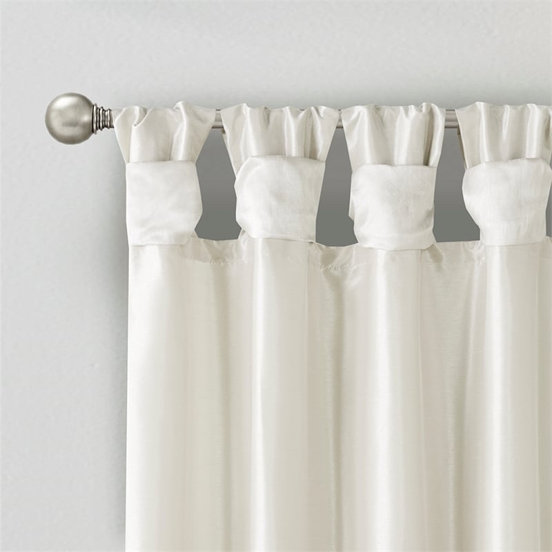 Madison Park Emilia Twist Tab Lined Window Curtain in White