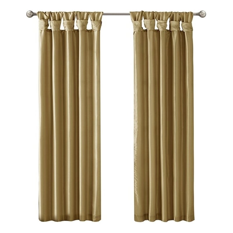 Madison Park Emilia Twist Tab Lined Window Curtain in Bronze