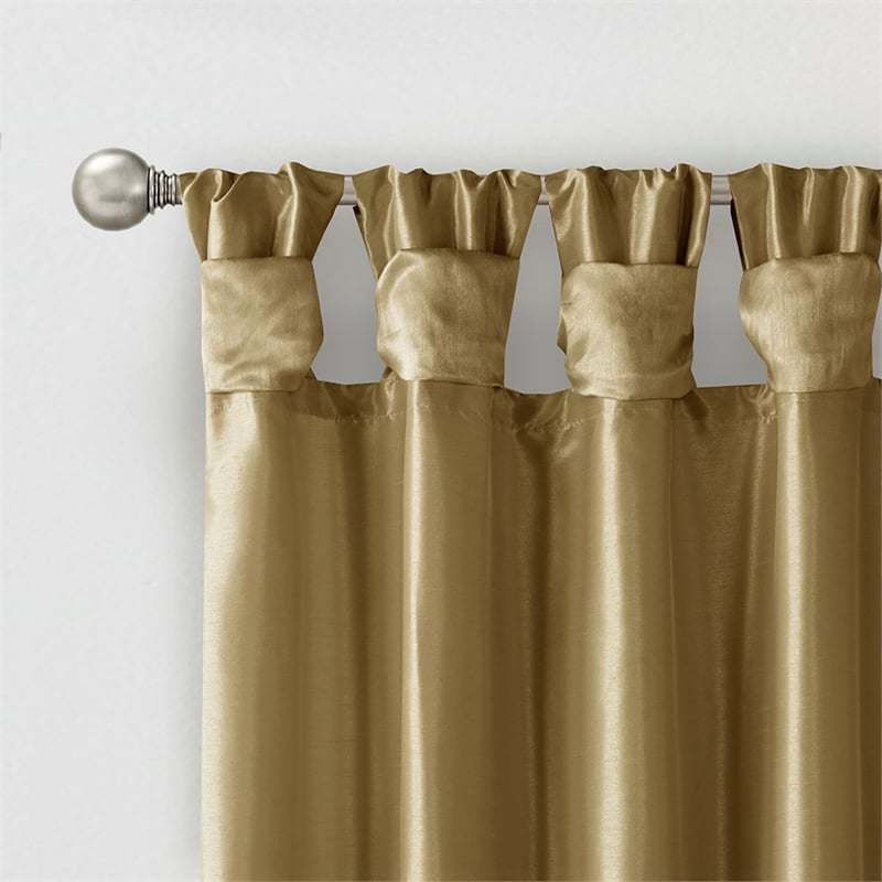 Madison Park Emilia Twist Tab Lined Window Curtain in Bronze