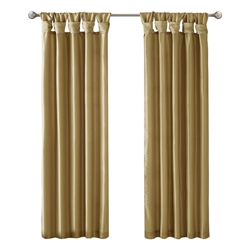 Madison Park Emilia Twist Tab Lined Window Curtain in Bronze